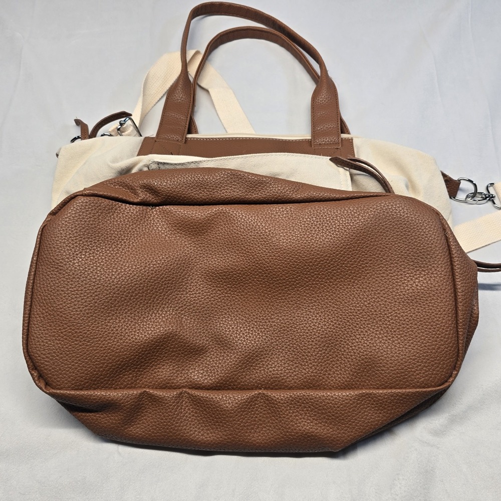 Graf Lants Tan Canvas/leather Tote - Picture 9 of 9